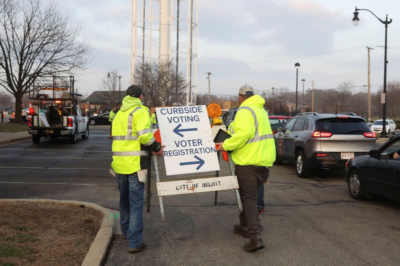 Voters cast ballots during the presidential primary election in Wisconsin