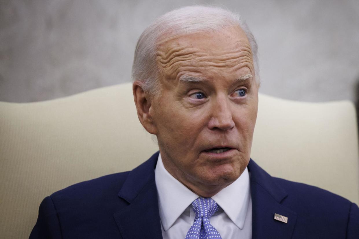 <span>Joe Biden speaks during a bilateral meeting with Keir Starmer at the White House on Wednesday.</span><span>Photograph: Abaca/Rex/Shutterstock</span>