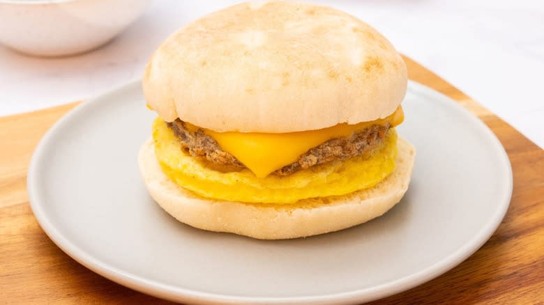 Red's all natural sausage breakfast sandwich