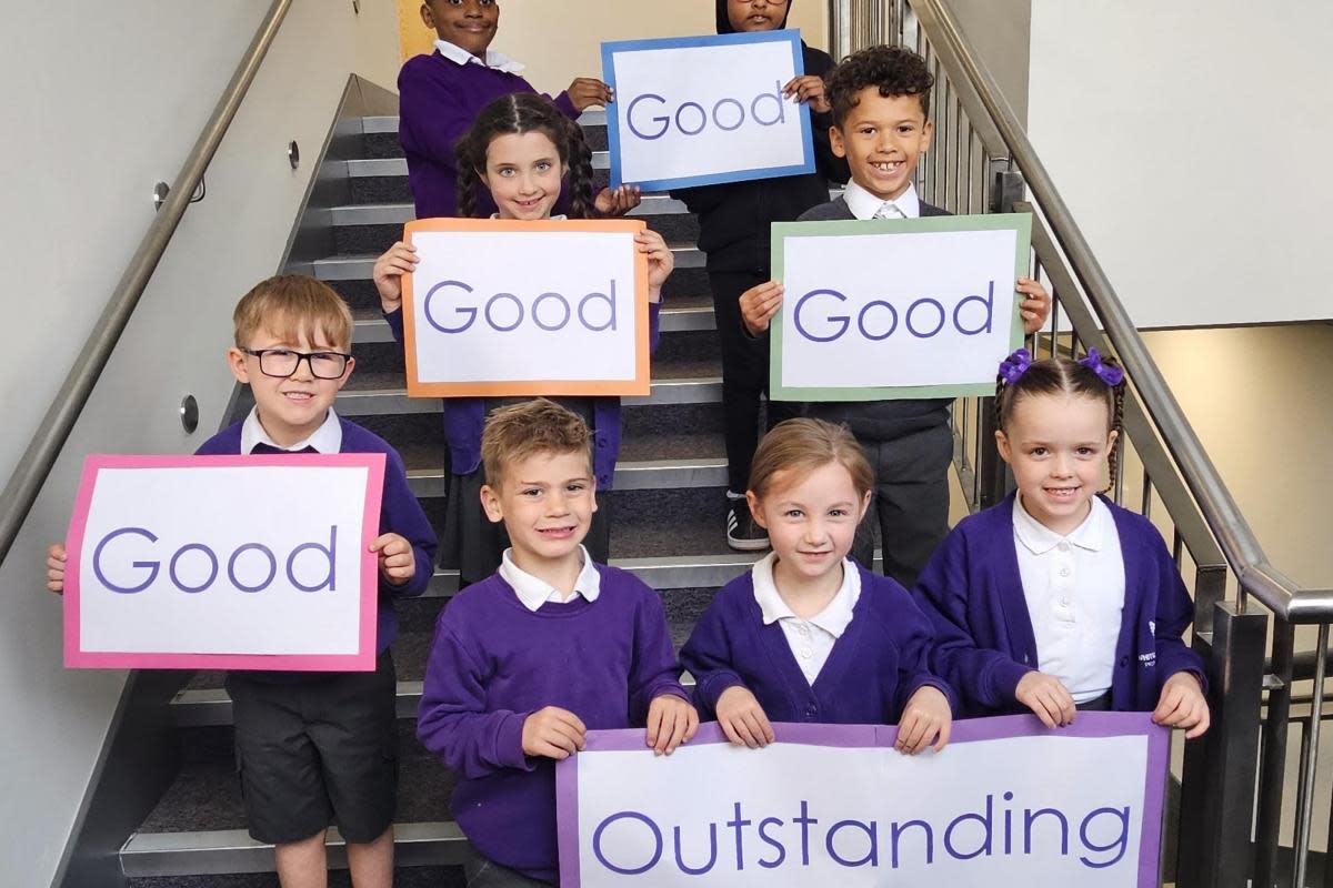 Pupils from White House Farm celebrate its glowing Ofsted inspection <i>(Image: Sapientia Education Trust)</i>