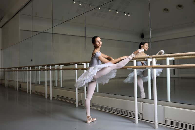 Frankie Hayward, principal dancer of the Royal Ballet and actress in forthcoming Cats movie poses for a photograph after rehearsal at the Royal Opera House in London, Britain