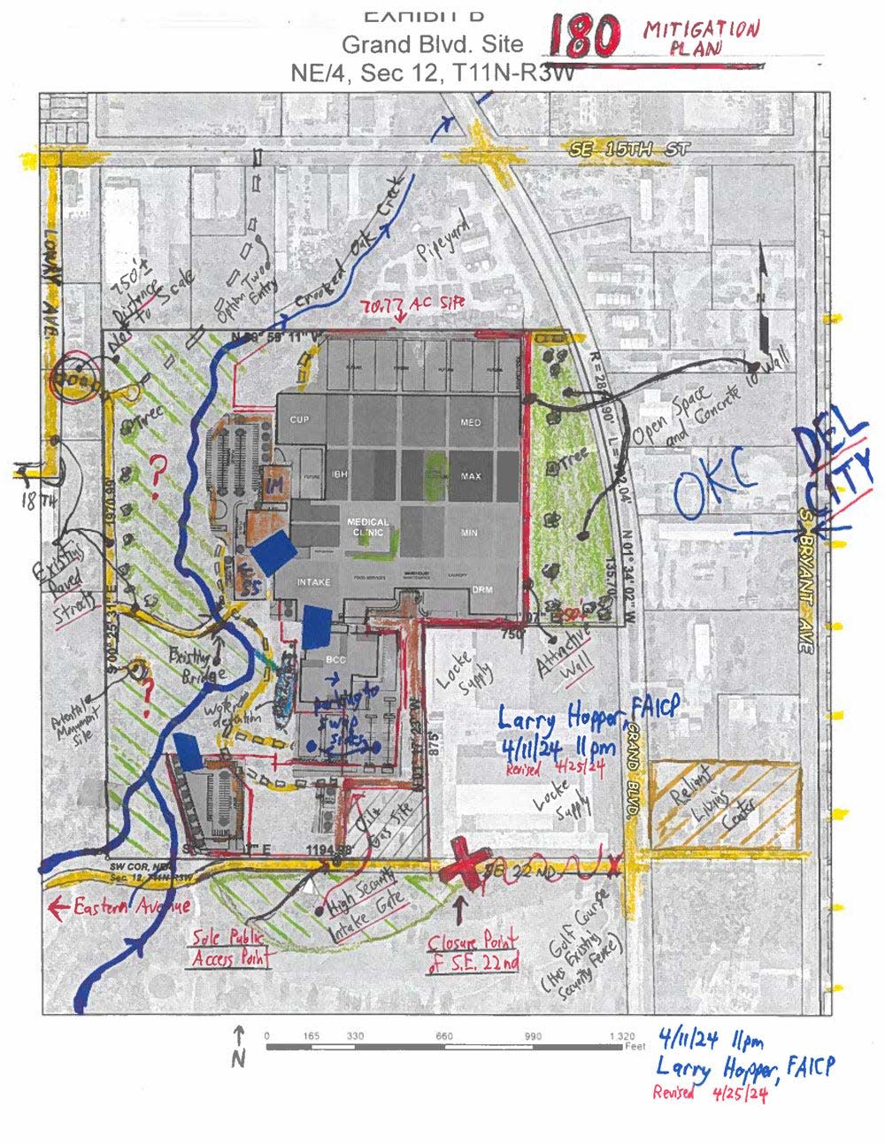 Ward 4 urban planner Larry Hopper's mitigation concept for the planned new Oklahoma County detention center.