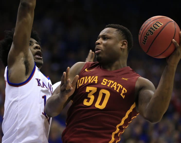 Iowa State stunned Kansas with a big second-half comeback. (AP)