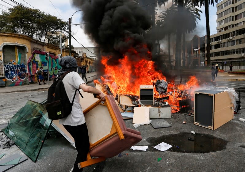 Protests against Chile's government in Valparaiso