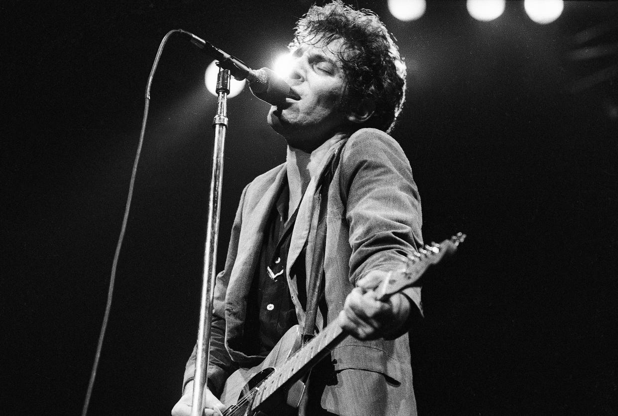 Bruce Springsteen is seen in concert in New York's Madison Square Garden on Aug. 21, 1978.