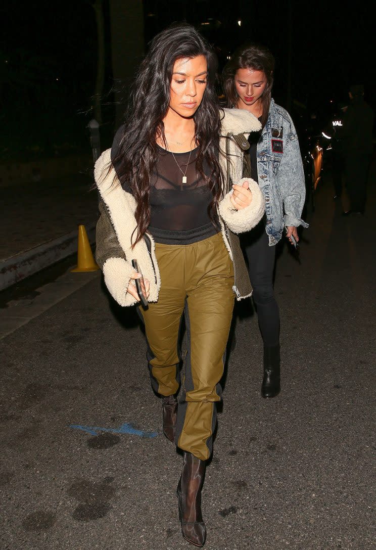 Kourtney Kardashian reunited with Justin Bieber for another Wednesday night church service in Los Angeles, Calif.(Photo: Maciel / AKM-GSI)