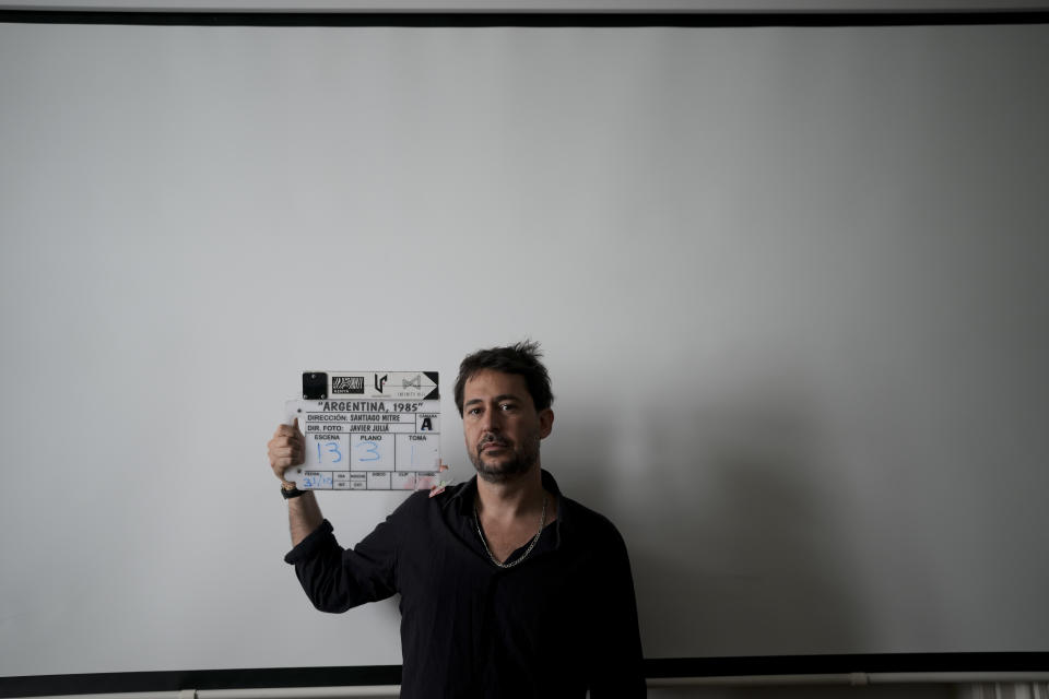 Santiago Mitre, director of "Argentina, 1985", nominated for an Oscar for best foreign film, poses for portraits in Buenos Aires, Argentina, Thursday, Feb. 9, 2023. (AP Photo/Natacha Pisarenko)