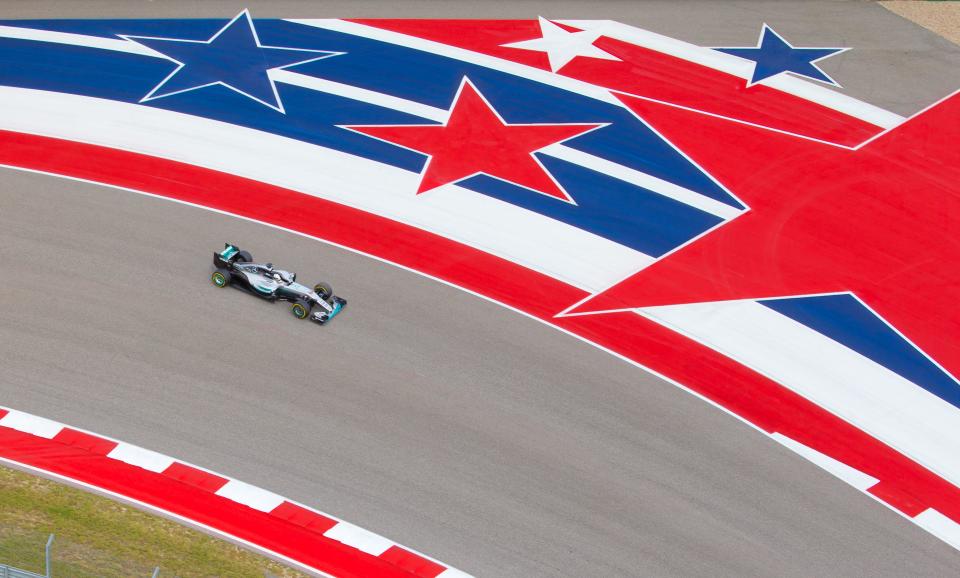 Ham-star-wheels: Lewis Hamilton at the 2016 US Grand Prix in Austin, Texas