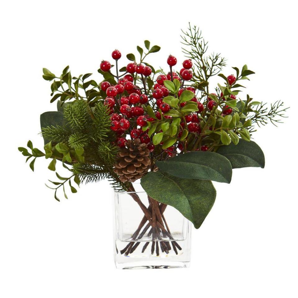 <p><a href="https://go.redirectingat.com?id=74968X1596630&url=https%3A%2F%2Fwww.homedepot.com%2Fp%2FNearly-Natural-Indoor-Berry-Pine-and-Boxwood-Artificial-Arrangement-4260%2F307359515&sref=https%3A%2F%2Fwww.cosmopolitan.com%2Flifestyle%2Fg29403638%2Fwinter-wedding-color-schemes%2F" rel="nofollow noopener" target="_blank" data-ylk="slk:Shop Now;elm:context_link;itc:0;sec:content-canvas" class="link ">Shop Now</a></p><p>Indoor Arrangement</p><p>homedepot.com</p><p>$28.54</p>