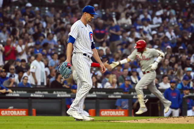 Photo: Cubs Nicholas Castellanos hits an RBI-double at Wrigley