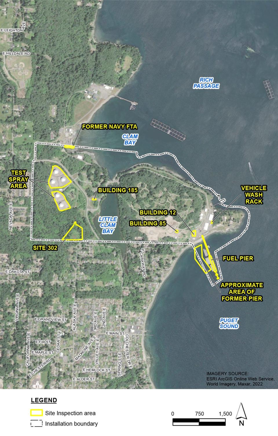 The Navy conducts a site inspection which detects PFAS in the Naval Base Kitsap-Manchester in 2022.