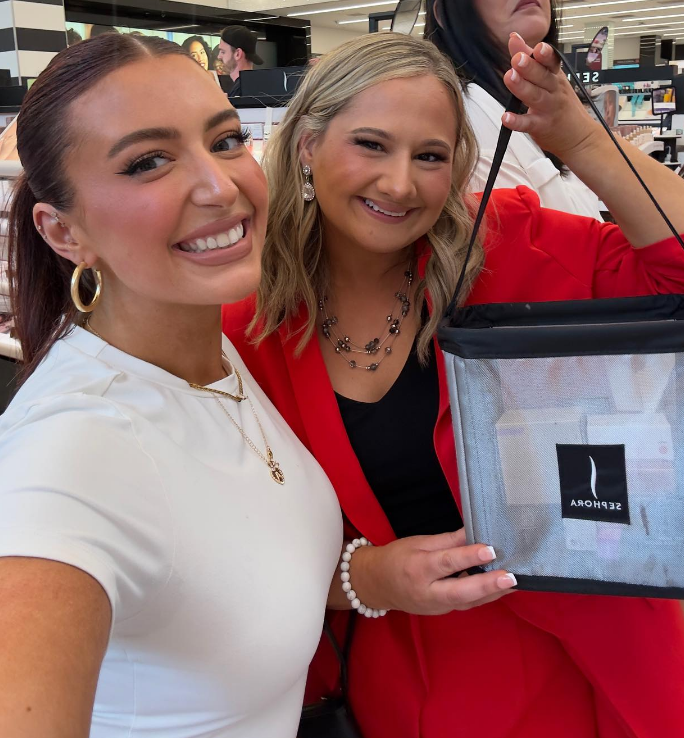 Alexis Oakley, left, and Gypsy Rose Blanchard pose for a photo inside a Sephora in Los Angeles in May 2024.