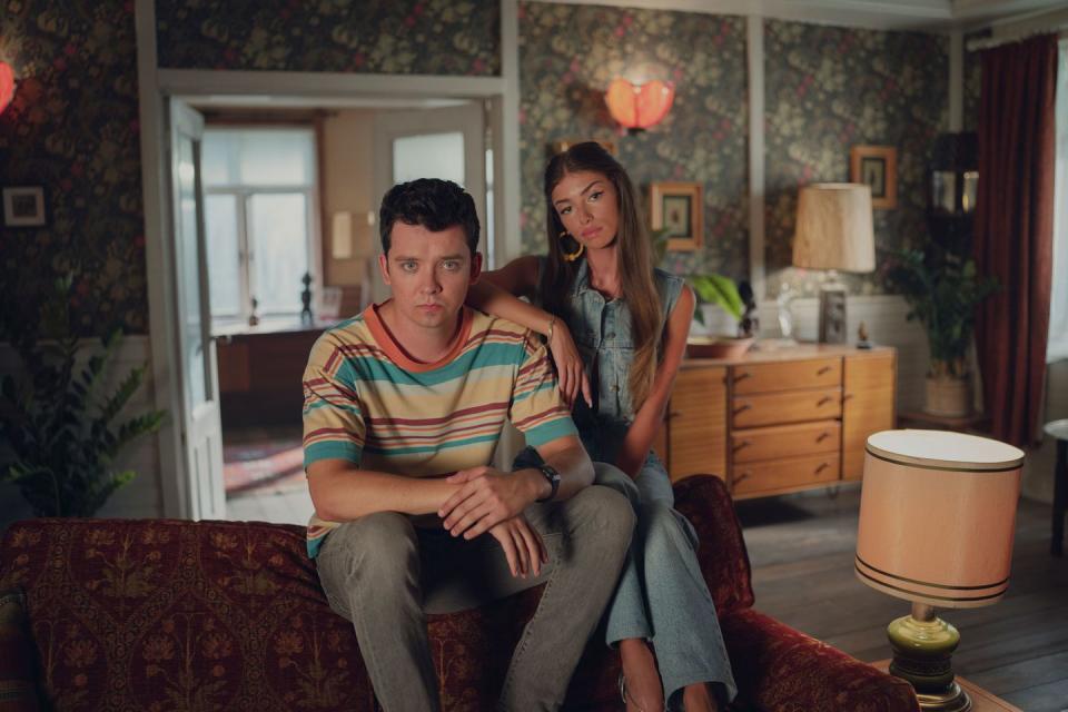 asa butterfield as otis and mimi keene as ruby in a scene from sex education season 4