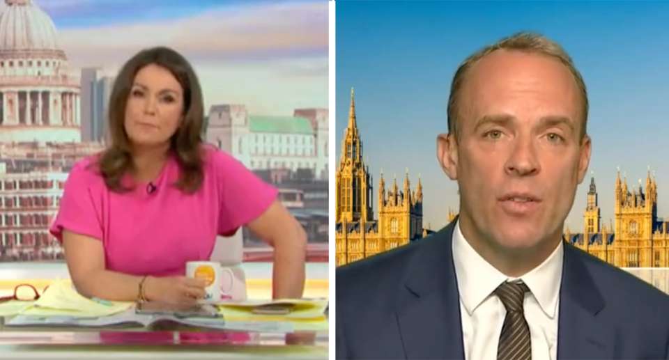 Susanna Reid clashed with Dominic Raab over what Boris Johnson knew about Chris Pincher (GMB)