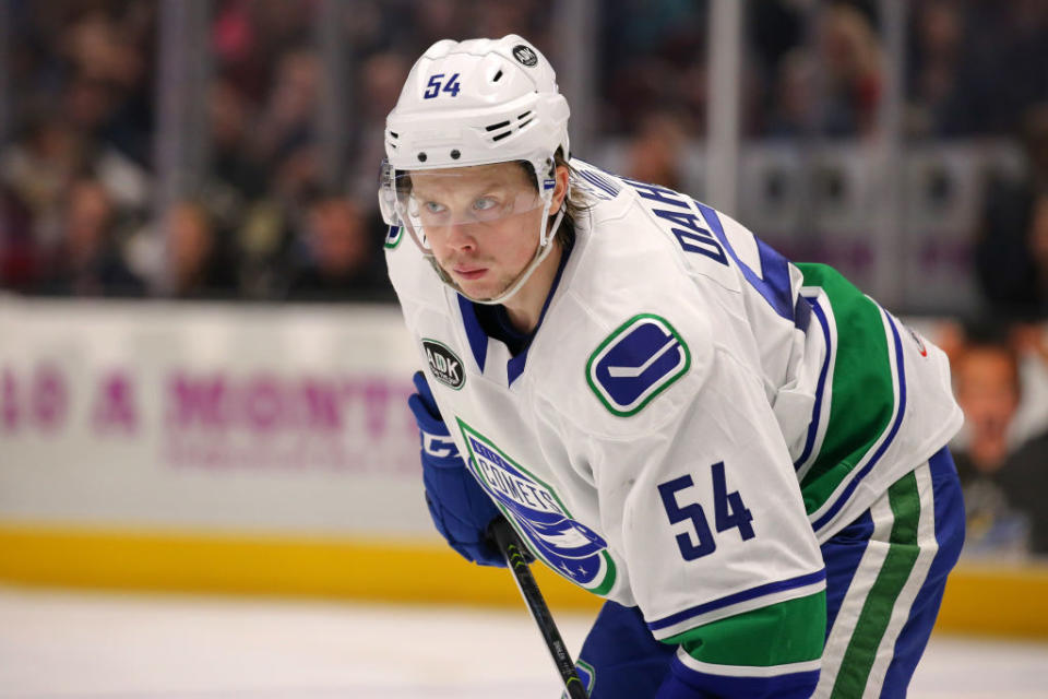 Former Vancouver Canucks prospect Jonathan Dahlen recently opened up about the social media harassment he endured while with the organization. (Getty)