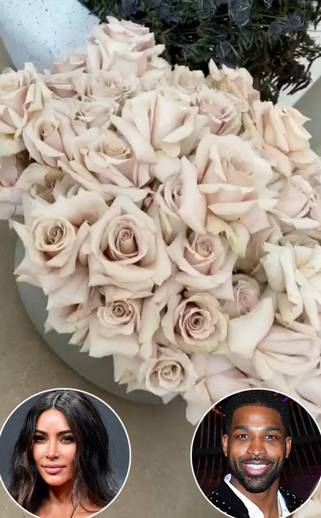 Kim Kardahian, Tristan Thompson, Flowers, Instagram