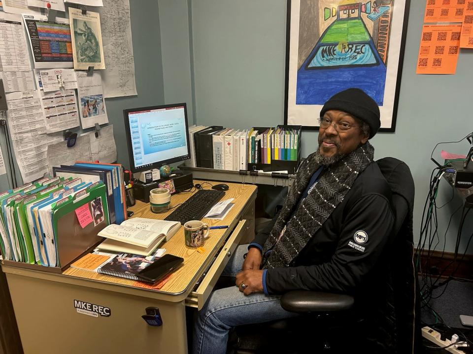 Todd Jackson works from his office at the Milwaukee Recreaction Department where he works as the COVID-19 Safety Supply Resource officer. Over the years Jackson has taught more than 1,000 people how to swim in the city.