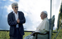 <p>He is widely considered the most progressive pope ever to head the Catholic Church, so it’s not surprising Hollywood is giving the Argentinian-born Pope Francis the doc treatment. Three-time Oscar nominee Wim Wenders follows the pontiff around the globe for a film “intended to be a personal journey” rather than a pure biographical look. | <a rel="nofollow noopener" href="https://www.go90.com/videos/48KQlAjCe20" target="_blank" data-ylk="slk:Watch trailer;elm:context_link;itc:0;sec:content-canvas" class="link ">Watch trailer</a> (Focus) </p>