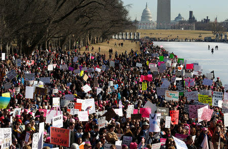 Thousands of people participate in the Second Annual Women's March in Washington, U.S. January 20, 2018. REUTERS/Leah Millis