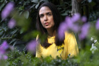 Juliana Macedo do Nascimento, 36, a Deferred Action for Childhood Arrivals program recipient who moved to the U.S. from Brazil when she was 14, poses for a portrait, Friday, Sept. 2, 2022, outside her apartment in Washington. Immigrants who signed up for an Obama-era program shielding them from deportation, long a symbol of youth, are increasingly easing into middle age. (AP Photo/Jacquelyn Martin)