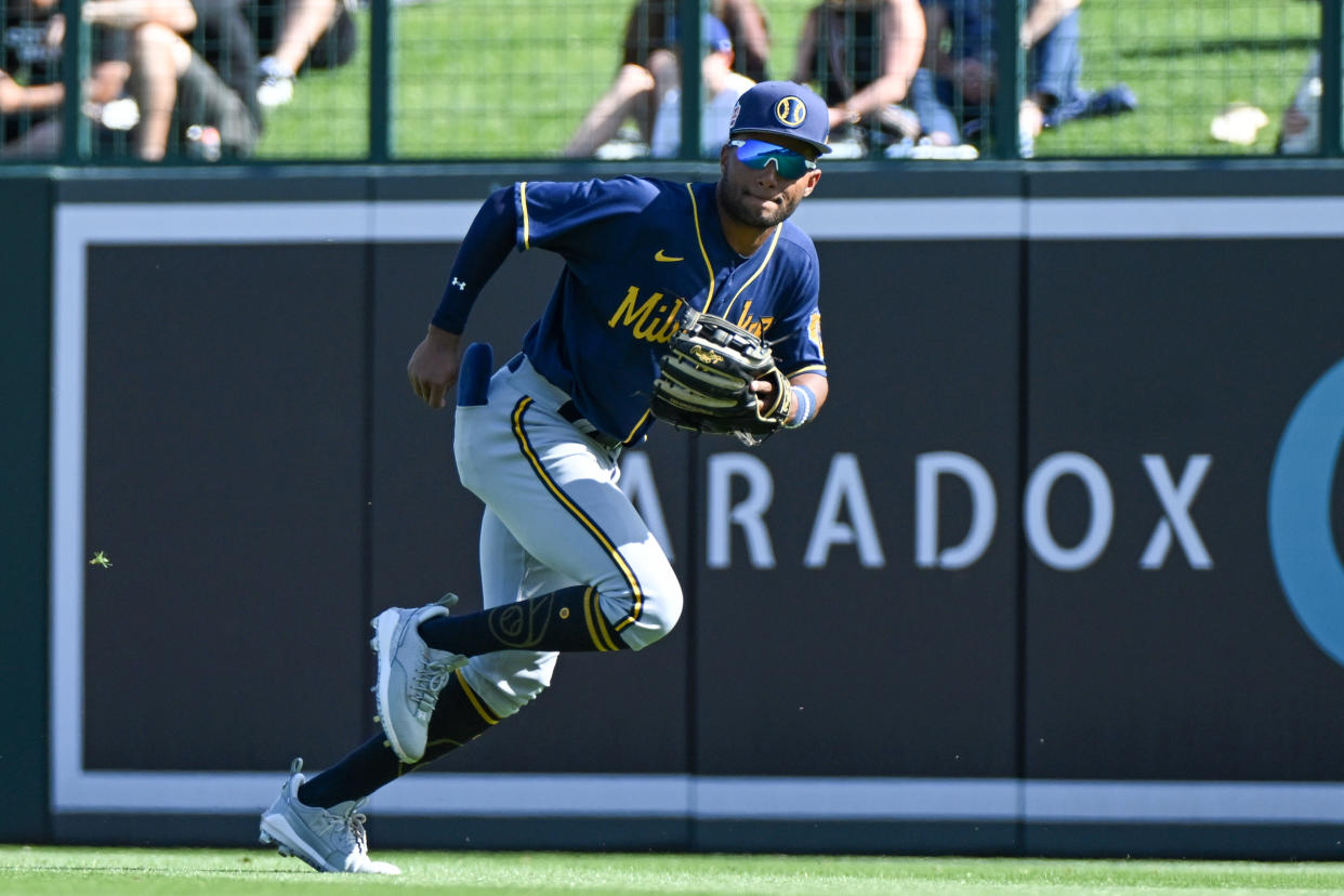 Jackson Chourio's contract with the Brewers is the largest guaranteed deal ever for a player who hasn't yet played in the major leagues. (Photo by David Durochik/Diamond Images via Getty Images)