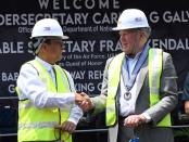 Philippine and U.S. military officials attend a groundbreaking ceremony