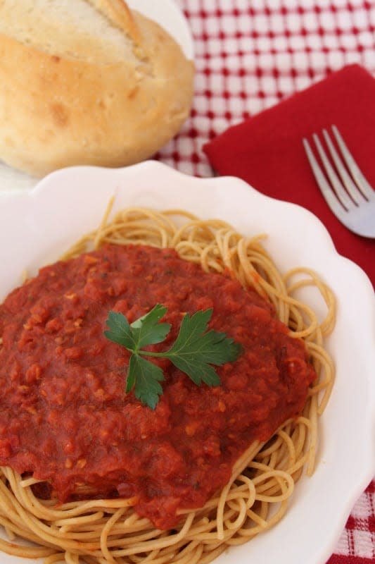 Tammilee Tips<p>A delicious restaurant-style Marinara Sauce for your lazy evenings at home. You can freeze it for the times when you are not in a mood for cooking or going out.</p><p><strong>Get the recipe: <a href="https://www.tammileetips.com/copycat-olive-garden-marinara-sauce/" rel="sponsored" target="_blank" data-ylk="slk:Copy Cat Olive Garden Marinara Sauce Recipe;elm:context_link;itc:0;sec:content-canvas" class="link ">Copy Cat Olive Garden Marinara Sauce Recipe</a></strong></p>