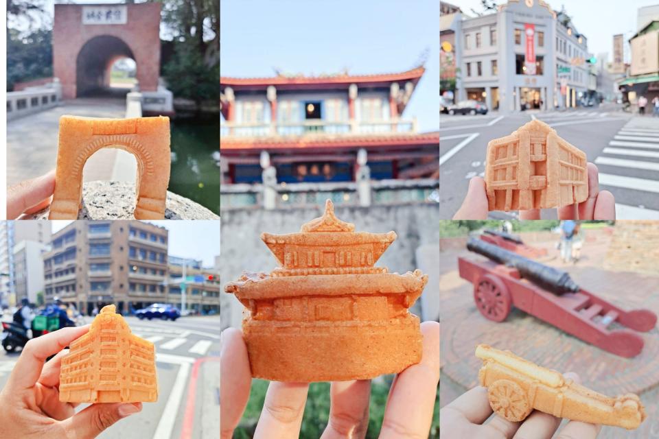 台南府城燒發揮創意將景點與雞蛋糕融合，成為台南必訪美食。（圖/業者提供）