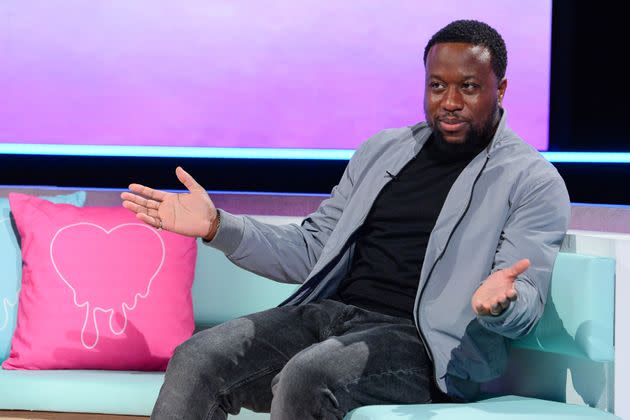 Babatunde on the Love Island: Aftersun sofa (Photo: Jonathan Hordle/Shutterstock)