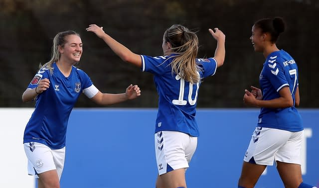 Graham (left) and her Everton team-mates have made an unbeaten start to their WSL campaign (Martin Rickett/PA). 