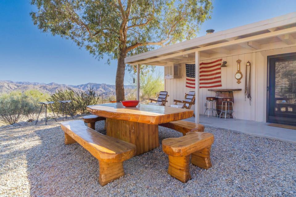 A fireplace room at Rancho Contento