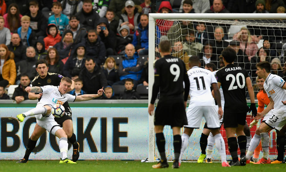 Alfie Mawson’s goal – one of the only positives in Swansea’s defeat to Leicester