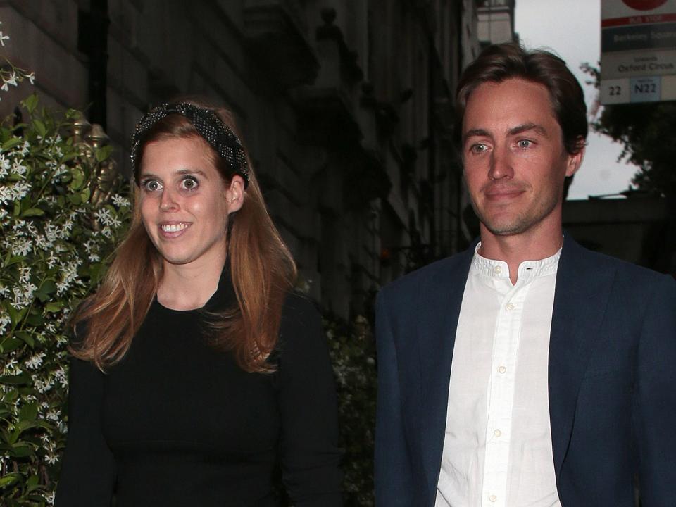 Princess Beatrice and Edoardo Mapelli Mozzi seen on a night out at Annabel's on July 09, 2019 in London, England.