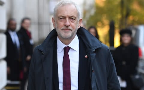 Jeremy Corbyn at the Cenotaph today - Credit: PA