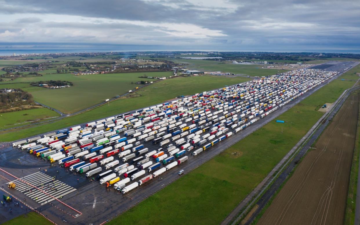 Are your Christmas parcels among the 870 lorries parked at Manston airport?  -  Peter Macdiarmid/LNP