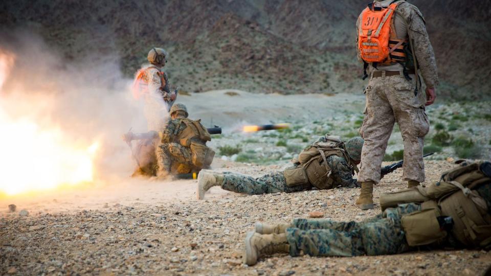 U.S. Marines conduct a live-fire and maneuver exercise at Marine Corps Air Ground Combat Center Twentynine Palms, Calif., in 2020. (Lance Cpl. Jacqueline Parsons/U.S. Marine Corps)