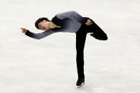 <p>Jin Boyang opted to sit out of the team event along with China’s top pairs team to rest for the individual event. He was the first skater to ever land a quad lutz-triple toe loop combination in international competition and the first to land four quad jumps in one free skate. </p>