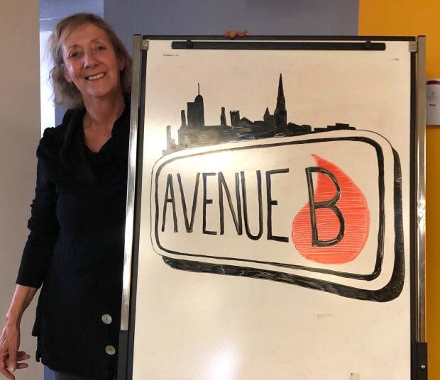 Julie Dingwell, the executive director of Avenue B Harm Reduction, said there has always been drug use in the city, but she's seen a steep increase since she started work in this field 20 years ago. (Julia Wright/CBC - image credit)