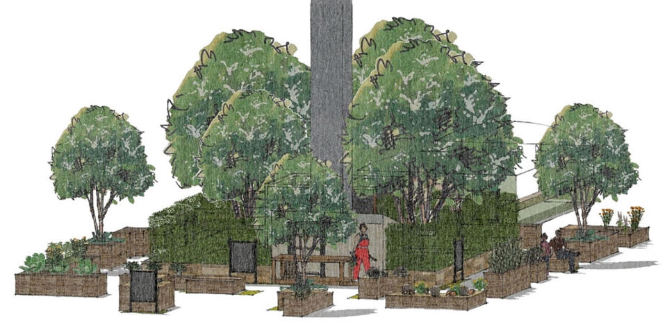 Mock up of the UBS RHS Chelsea Flower Show garden 