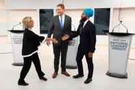 Party leaders begin a debate hosted by Macleans/Citytv in Toronto