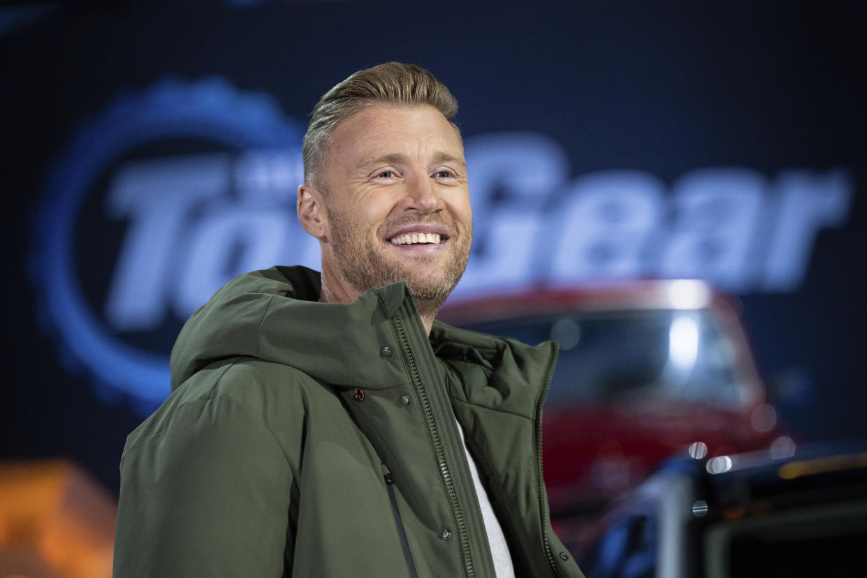 Freddie Flintoff presenting Top Gear (BBC)