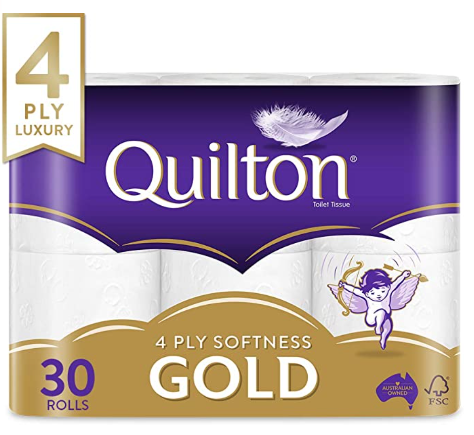 Quilton 4 ply Toilet Paper, 30 rolls