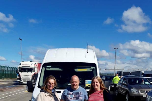 Gary Matfin, Community services manager, TEWV, alone behind the van door.L-R; Teri Sanders, senior project manager in York and Selby (TEWV), John Venables and Angela Harrison (both from Communi-tea in Selby)