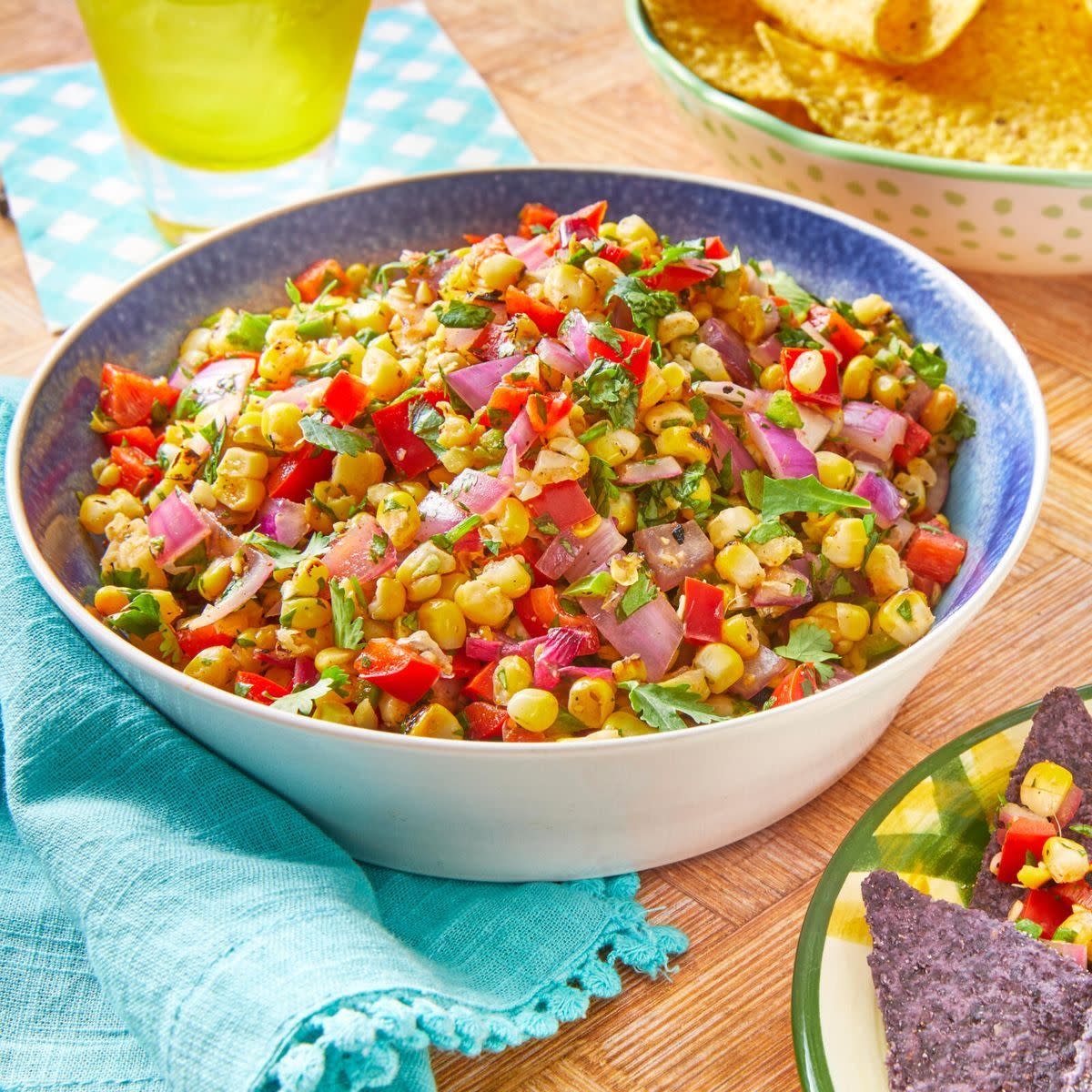 fathers day appetizers grilled corn salsa