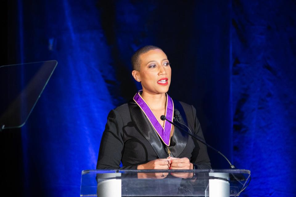 “Being elected as the 100th president of AIA is both an honor and responsibility that I embrace wholeheartedly,” said Kimberly Dowdell, who proudly represented her profession; along with her fellow female architects and architects of color; and, her hometown of Detroit on Dec. 15, 2023,  during the American Institute of Architects Inauguration Ceremony in Washington, D.C.