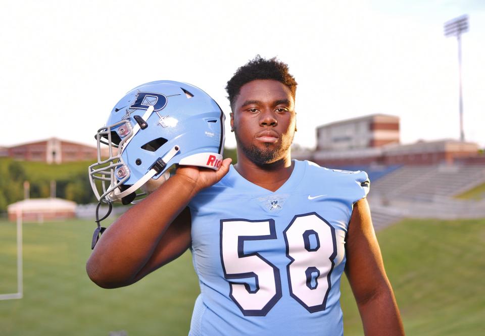 Upstate football stand-out Markee Anderson at Dorman High School in Spartanburg, Thursday, July 28, 2022. 