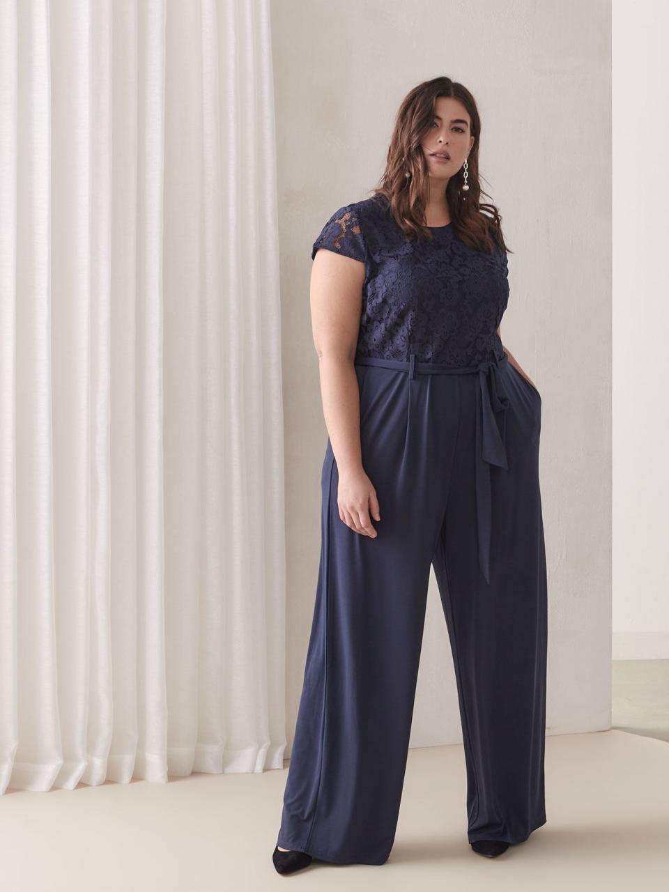 Wide-Leg Short-Sleeve Jumpsuit 