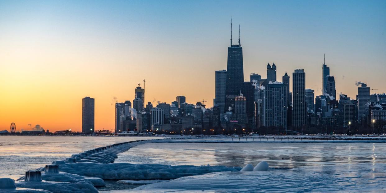 chicago skyline winter