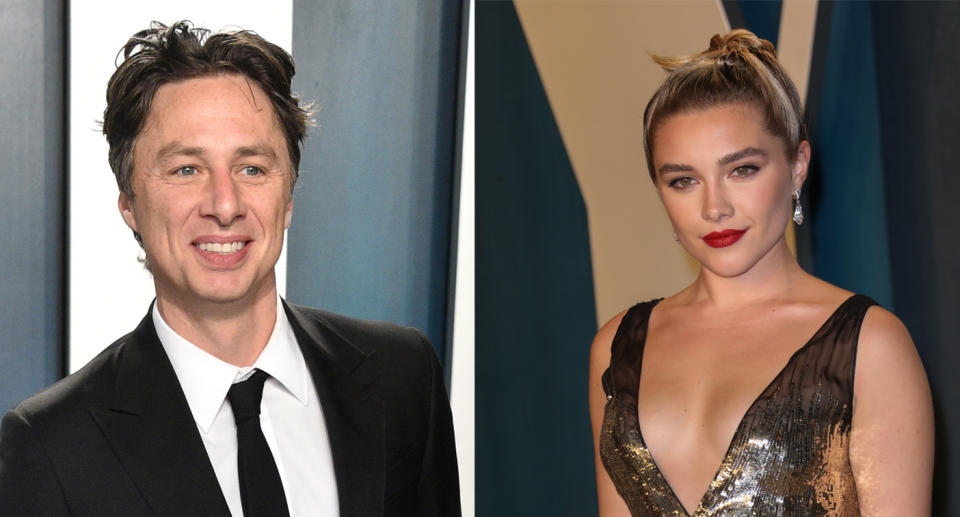 Florence Pugh and Zach Braff have split up. (Getty)