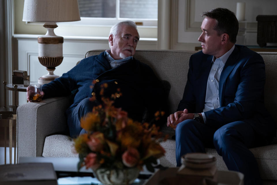 Brian Cox and Matthew Macfadyen in Succession S4. (Sky/HBO)